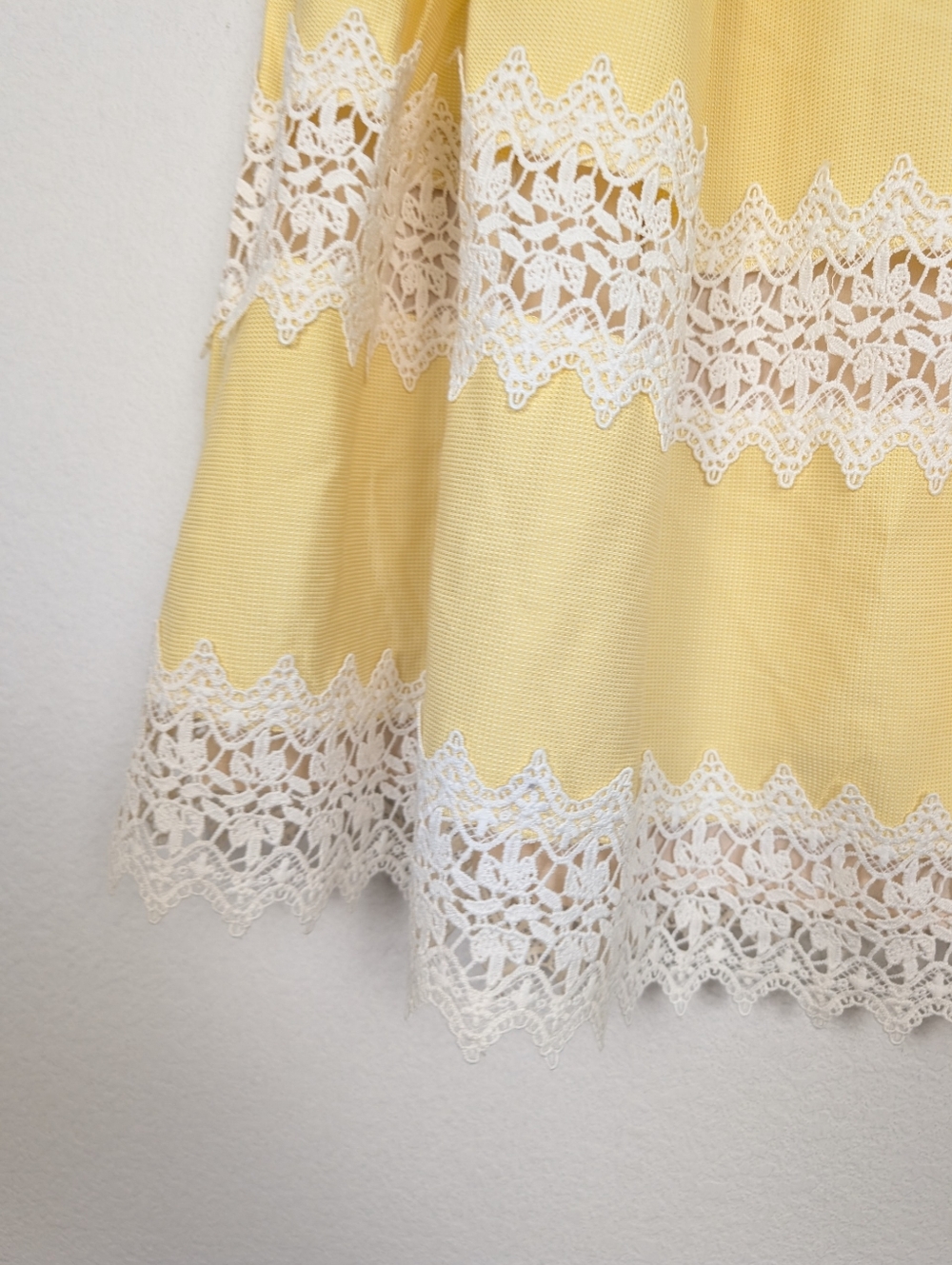 English Factory Skirt S Isabelle Yellow Knee Length Lace Trim - Picture 6 of 8
